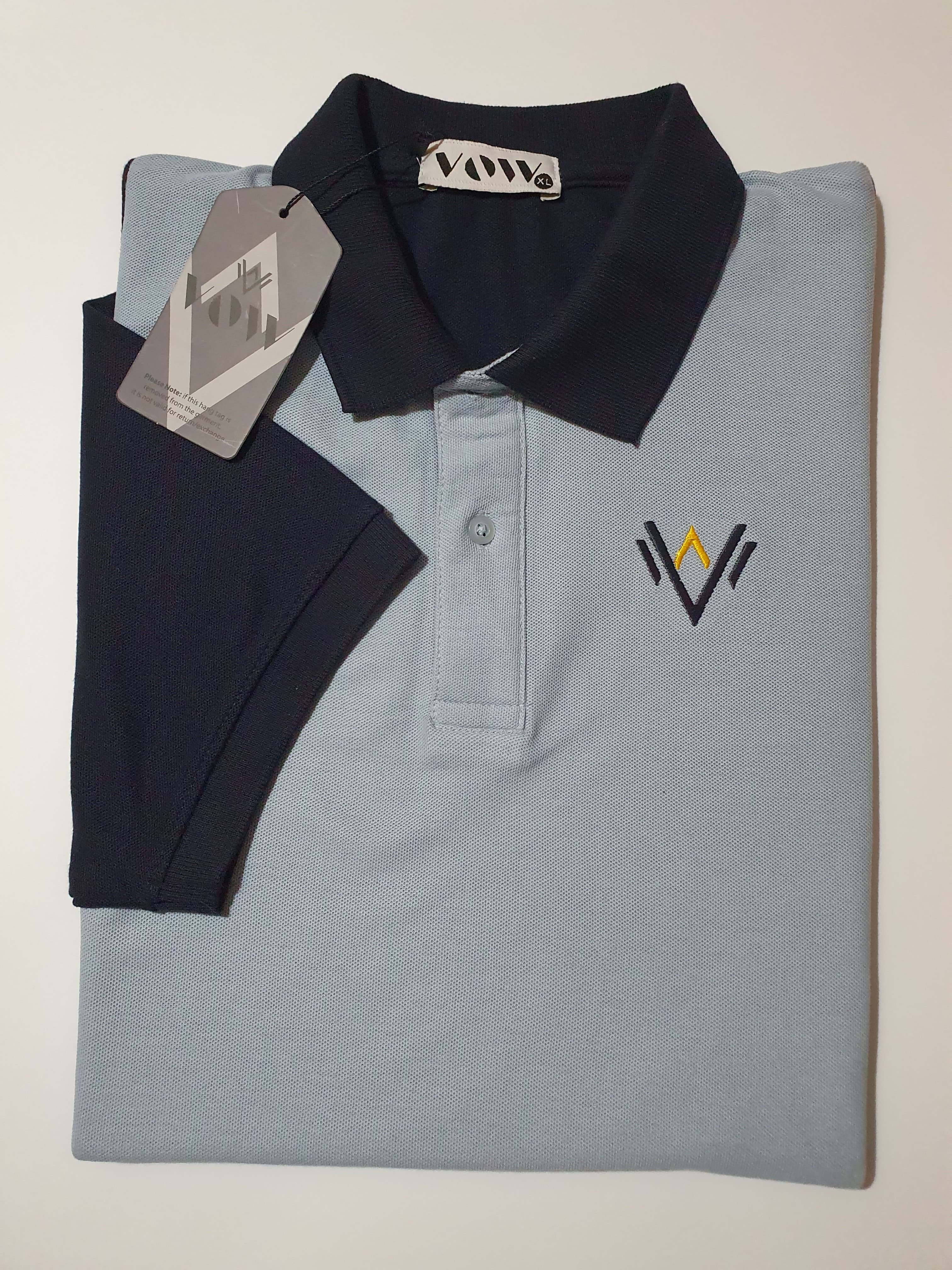 Light Blue & Dark Blue Polo (Pique)