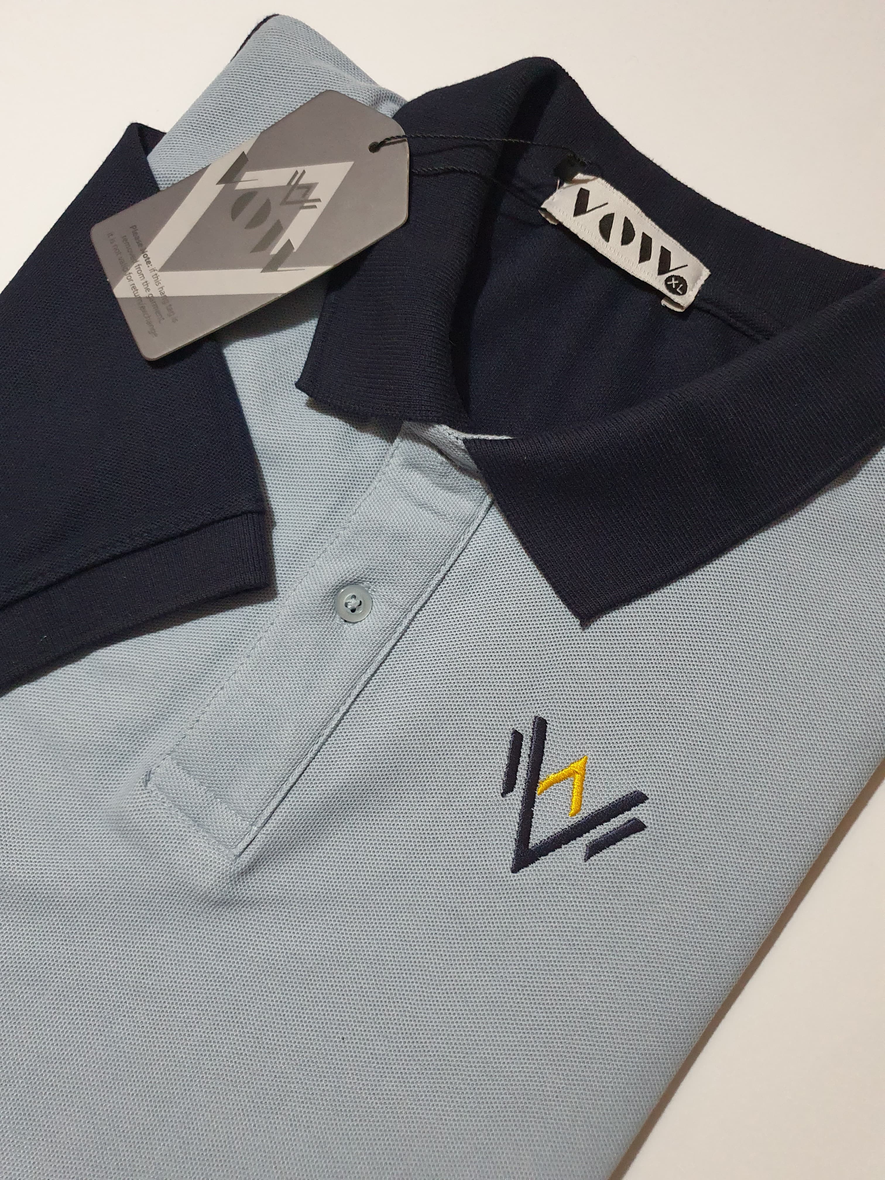 Light Blue & Dark Blue Polo (Pique)