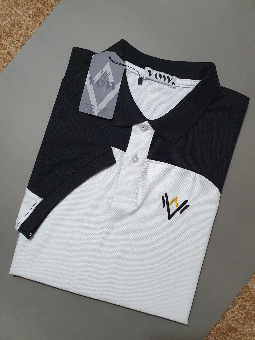 White & Black Polo (Pique)