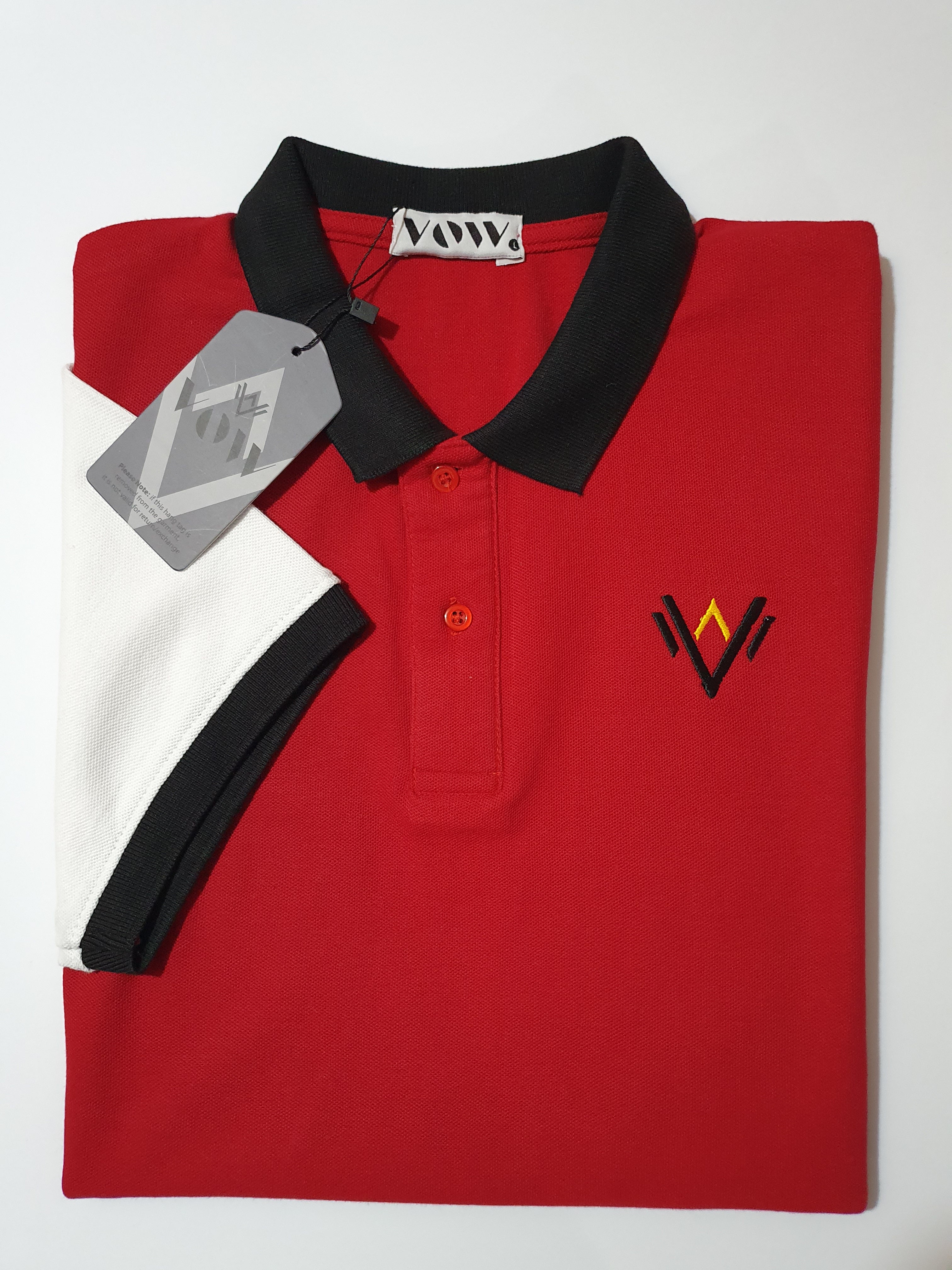 Red White & Black Polo (Pique)