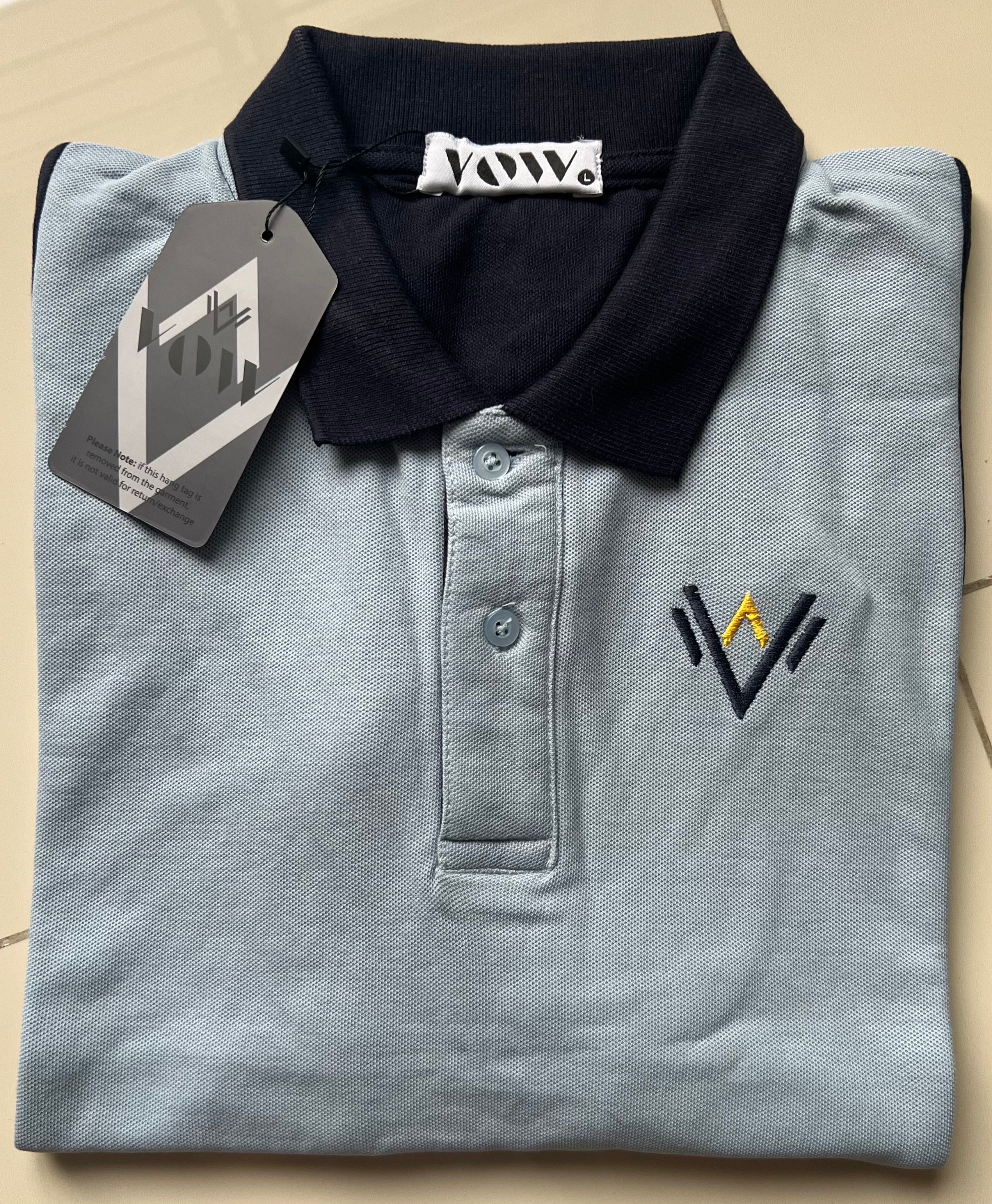 Light Blue & Dark Blue Polo (Pique)