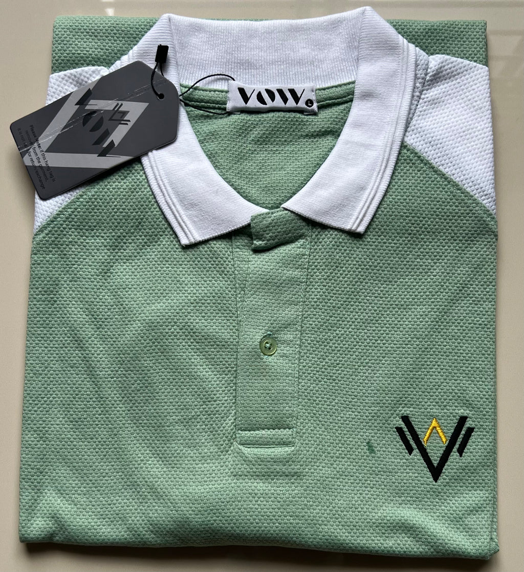 Green & White Polo (Popcorn)