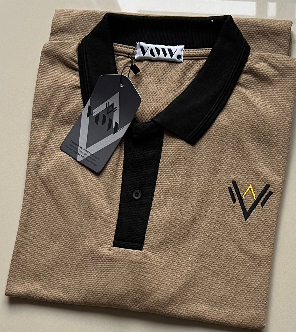 Beige & Black Polo (Popcorn)