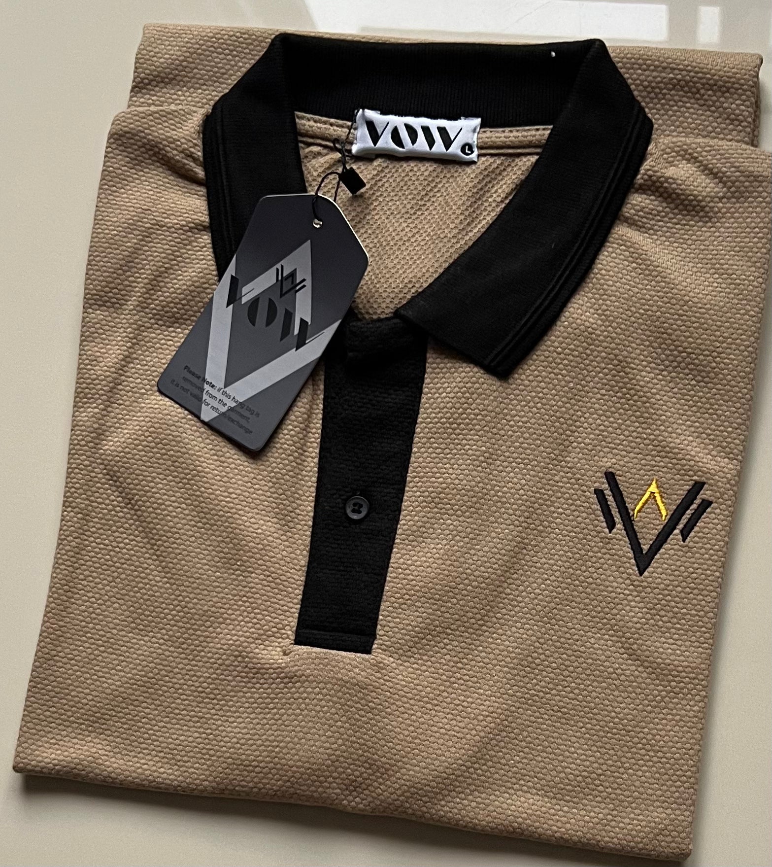 Beige & Black Polo (Popcorn)