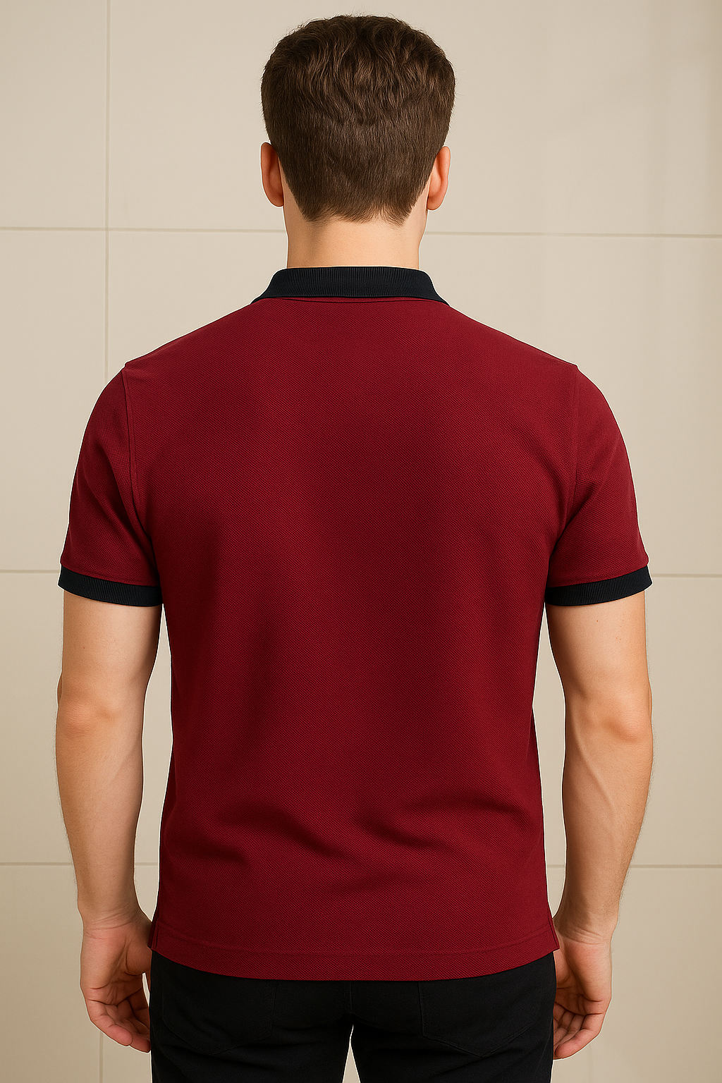 Maroon, White & Navy Blue Polo (Pique)